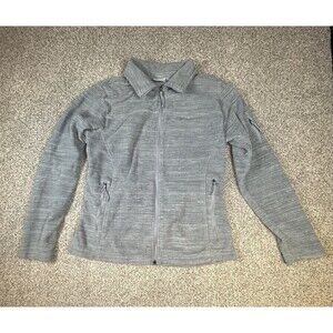 Columbia Jacket Women's XL Light Gray Fleece Full Zip Outdoor Hiking